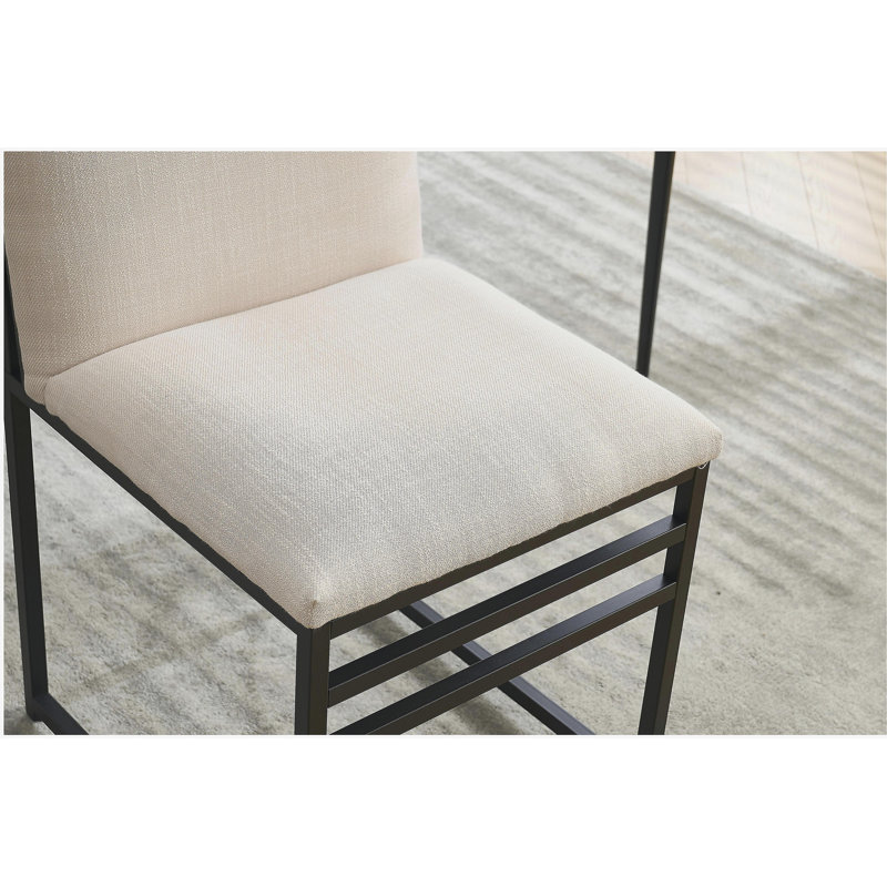 Ensemble 2 pièces, tabourets de bar à pieds hauts, tabourets de bar en tissu, repose-pieds et structure en métal, convenant à la cuisine, à la salle à manger