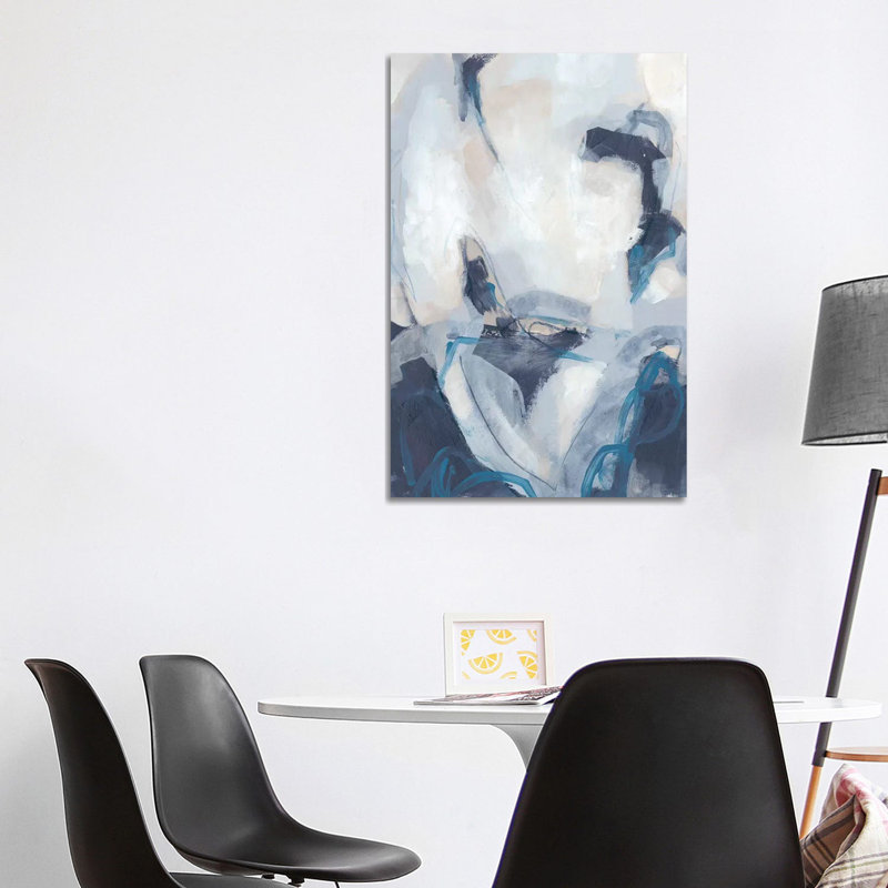 «Blue Process II» par June Erica Vess - peinture sur toile tendue, H 40 po x l 26 po x P 1,5 po