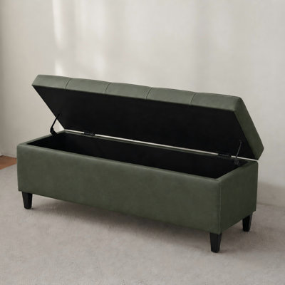 Banc de rangement capitonné en similicuir de 50,5 po de largeur