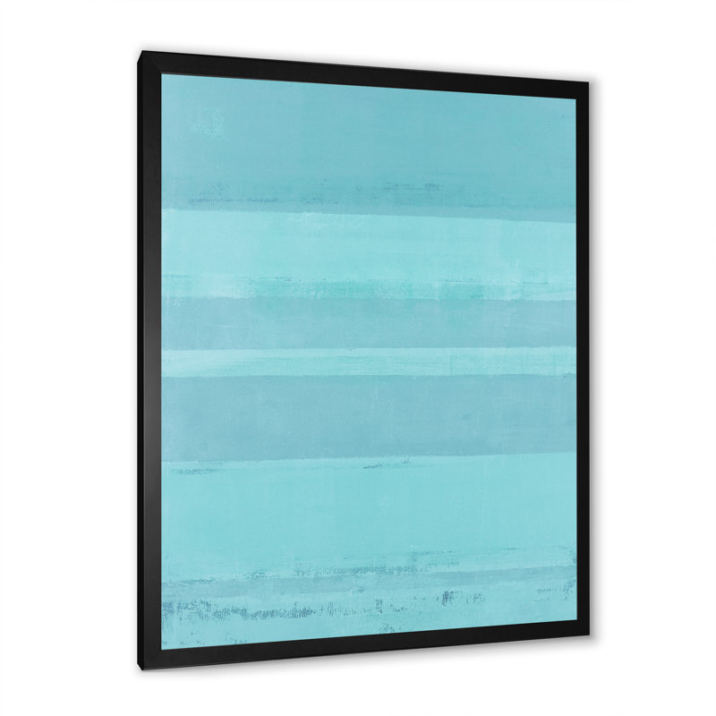 Colorfields In Shades Of Turquoise III - Décoration murale moderne et contemporaine en toile, H 36 po x l 24 po x P 1 po