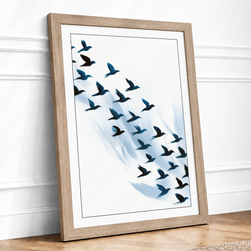 Migrating Flight Modern - Print, Oak, A3 - 42.0 x 29.7 cm
