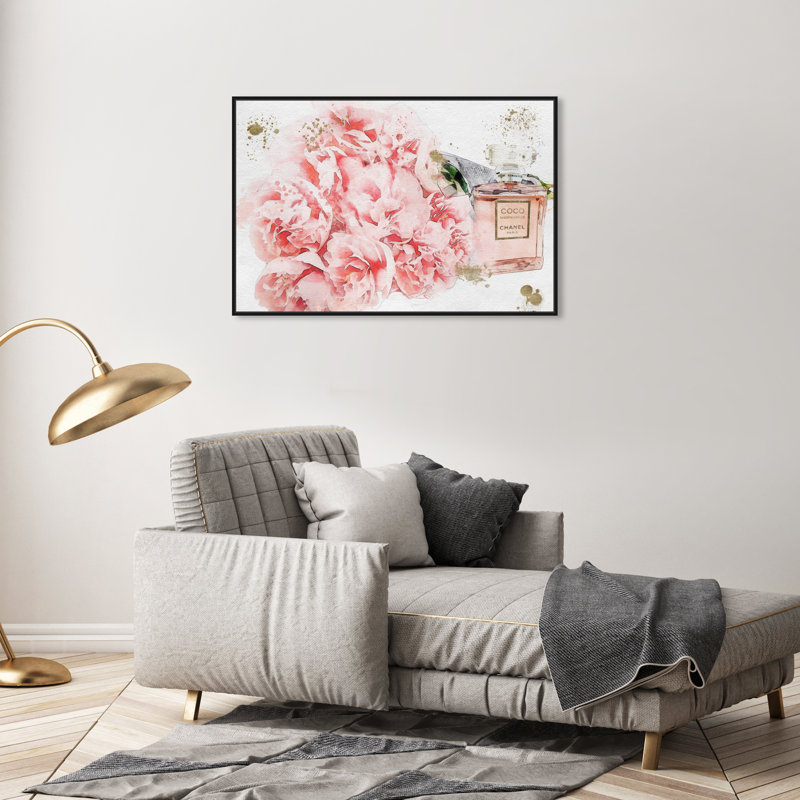 Fleurs et fleurs de parfum - impression, H 24 po x l 36 po, Toile encadrée noire