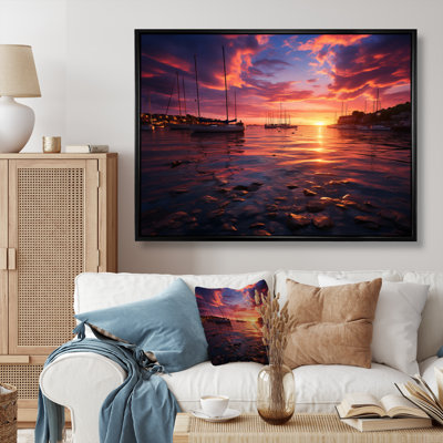 Huya, Allemagne, coucher de soleil, port II - impression