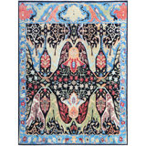 Hand Knotted Wool Area Rug in Black And Blue