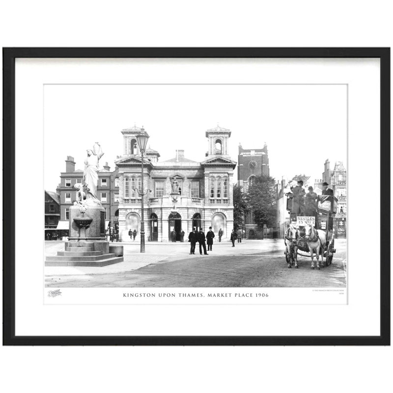 Kingston upon Thames, Market Place 1906 1 Piece Single Picture Frame Wall Art, 45cm H x 60cm W x 2.3cm D
