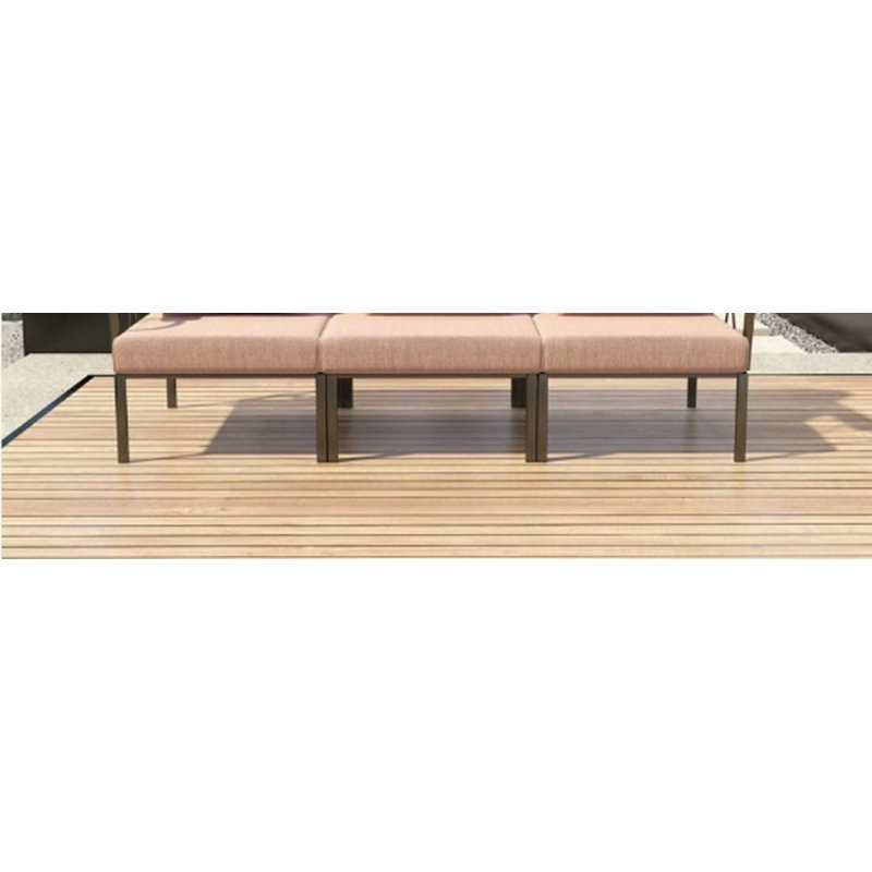 Ensemble de patio en tissu rose et noir Rajni (1 canapé, 1 causeuse, 1 chaise)