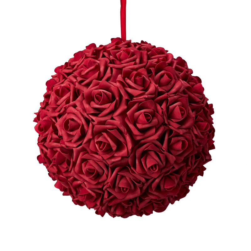 Boule de rose en mousse, rouge
