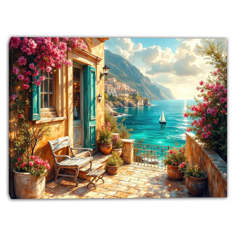 Art mural méditerranéen sur toile méditerranéenne, H 24 po x l 36 po x 1,5 po