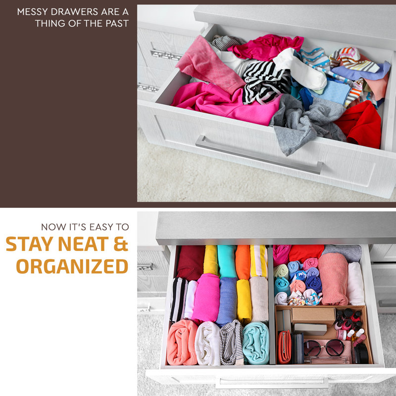  Adjustable Multi-Purpose Drawer Organizer, Gray
