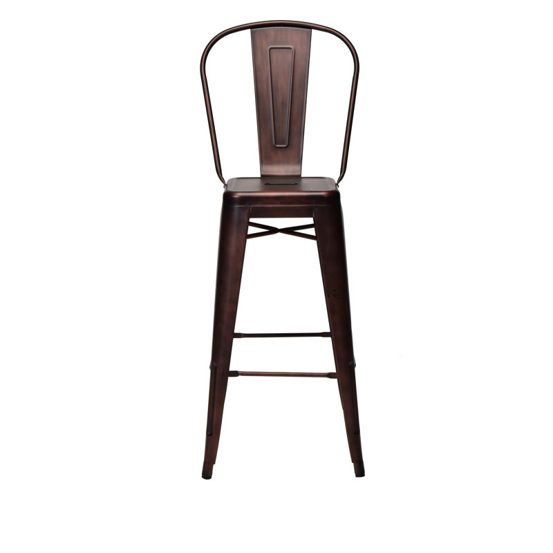 Katsikis Aluminum Outdoor Stool, Rose Gold