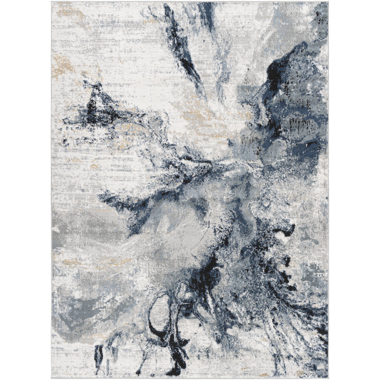 Dittmer Abstract Navy/Ivory Area Rug