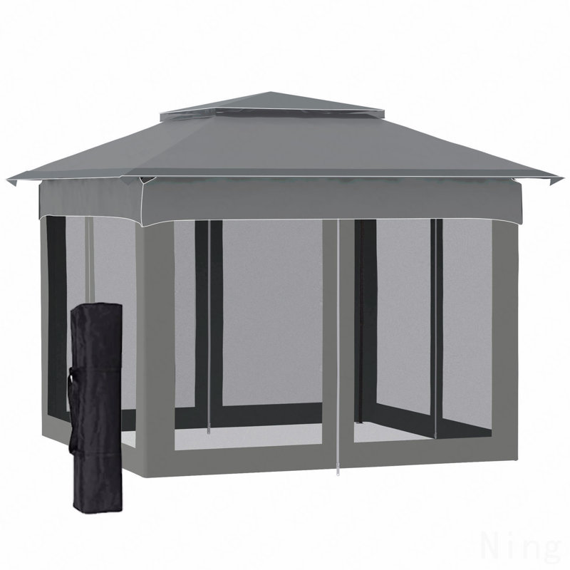 Moustiquaire pour moustiquaire pour l'extérieur 11 x 11 pi avec sac de transport (gris foncé), Gris foncé