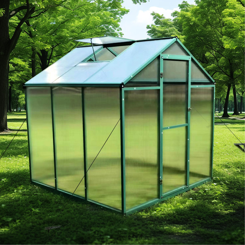 Abri en aluminium et en polycarbonate robuste toutes saisons 6 x 6 pi Gain