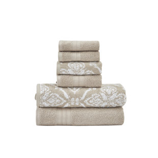 White And Brown Dobby Double Border Superior Bath Mat - 300 G