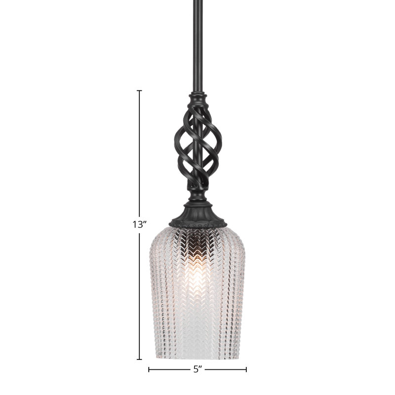 Eleganté Stem Hung Mini Pendant, White, 13" H x 5" W x 5" D