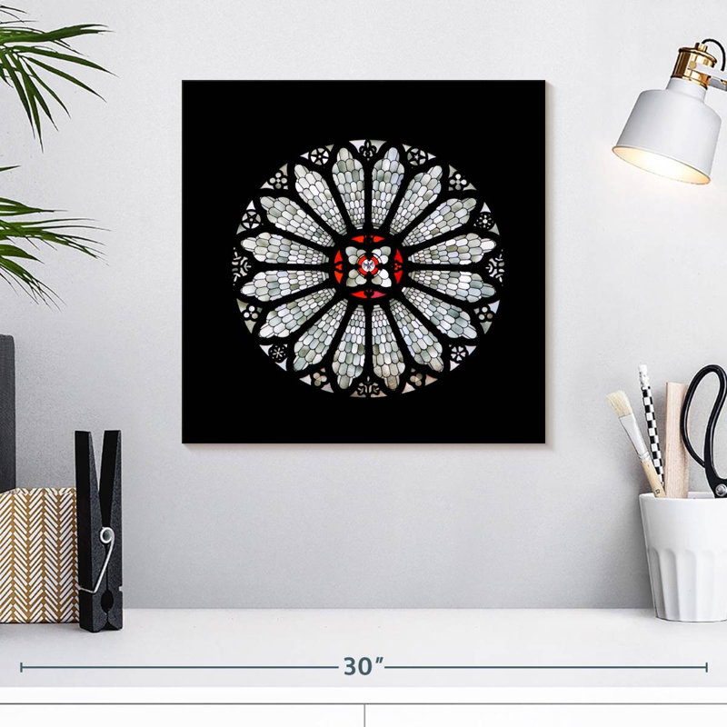 Lilie Window At Trento Cathedral, 16" H x 16" W