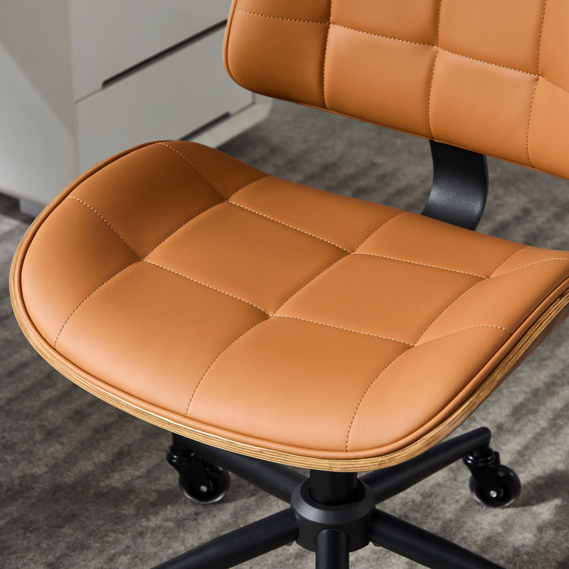 Wurster Ergonomic Adjustable Height Armless Task Chair, Brown
