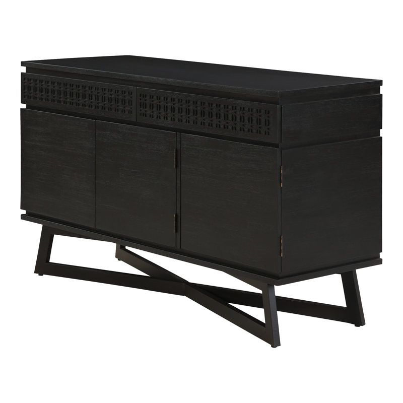 Cassilyn 140cm Solid Wood Sideboard, Black