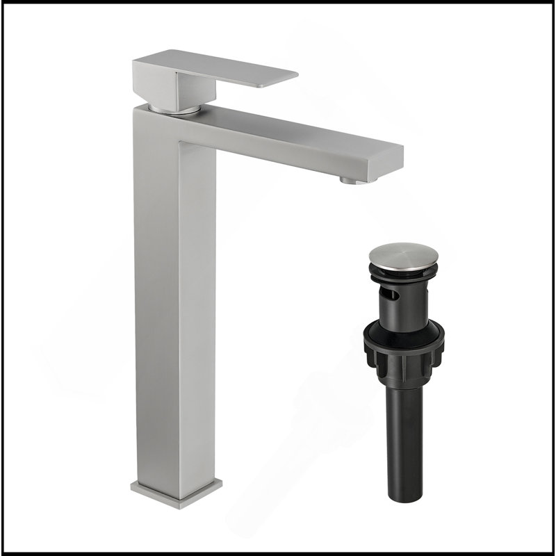 Robinet de salle de bain nickel brossé avec bonde escamotable, robinet brossé pour lavabo de salle de bain, robinet de salle de bain monotrou moderne