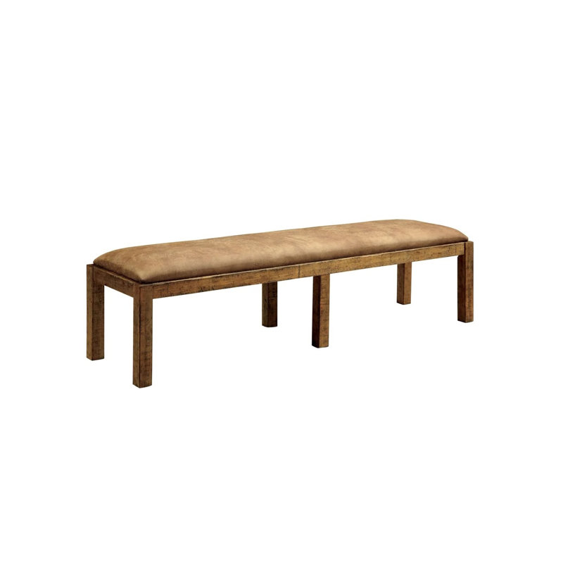 Banc en tissu rustique 71,6 po, chêne rustique / brun