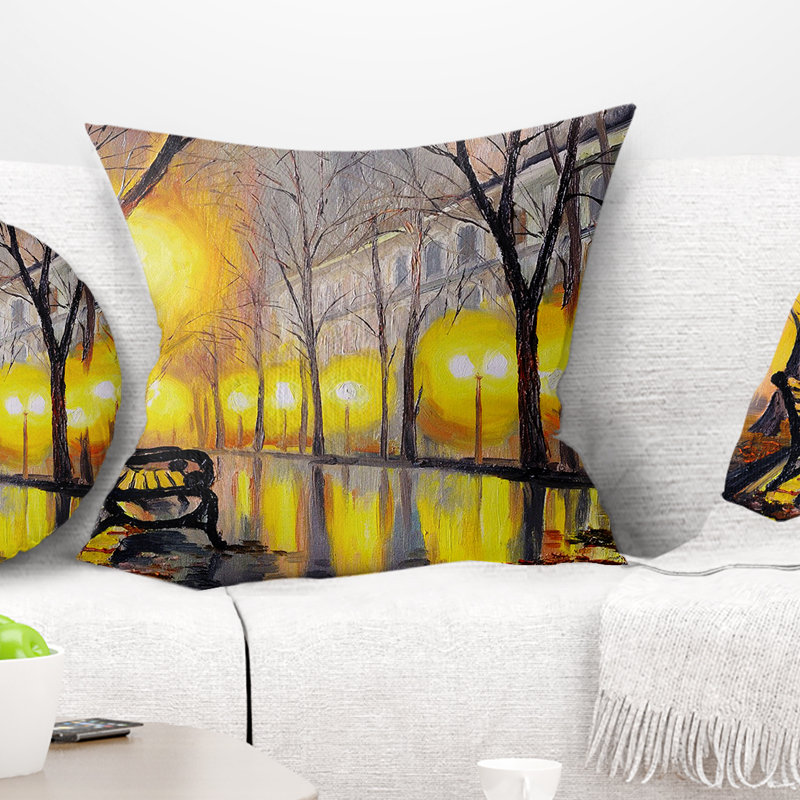 Coussin paysage paysage d'automne vide, 16 po x 1 po, Coussin décoratif