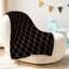 Jeté en molleton noir ultra doux en flanelle, motif en treillis avec imprimé recto-132165909