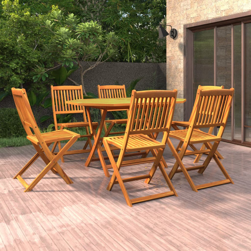 Jamayel 6 - Person Acacia Patio Dining Set with
