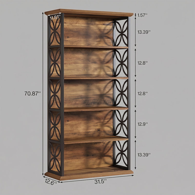 Bibliothèque industrielle H 71 "x l 31,5", Brown