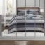 Ensemble de literie de luxe pour très grand lit 8 pièces, draps en coton, motif rayé noir moderne
