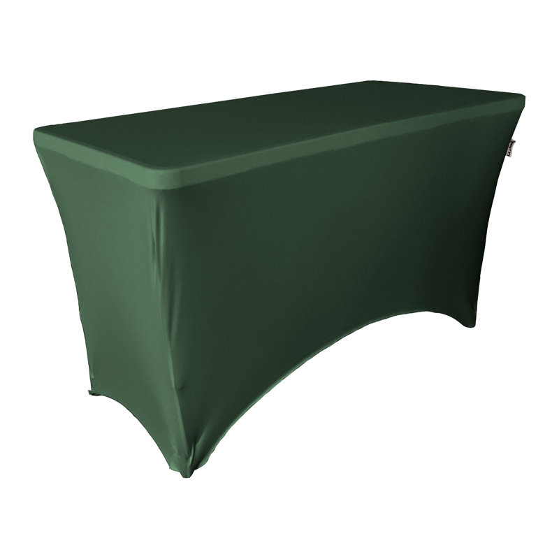 Riviere Spandex Rectangular Tablecloth, 72"L X 30"W X 30"H, Hunter Green