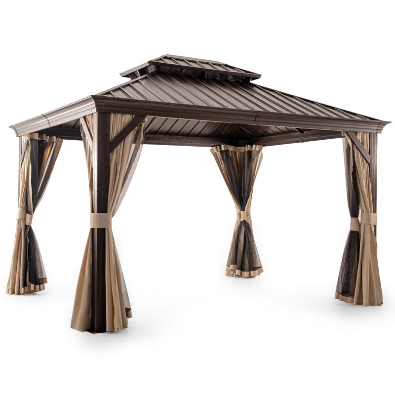 Metal Patio Gazebo, 114"H x120"W x 144"D