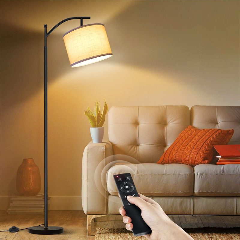 Assiah 160cm LED Arched Floor Lamp, Black