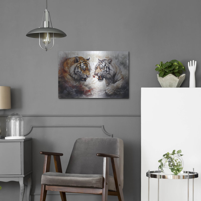 «Vie sauvage de prédateurs en aquarelle 10» par Momart, art mural en métal, 24 po x 16 po