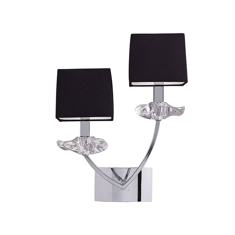 Armed Sconce, Black, Yes, Polished Chrome