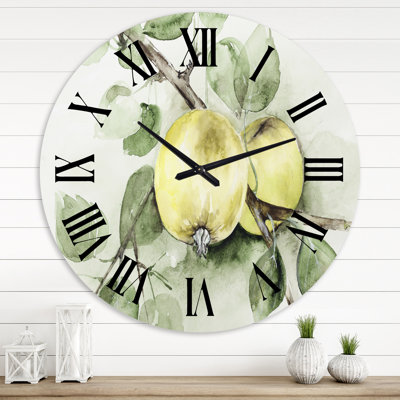 Vintage Green Appels - horloge murale maison de campagne
