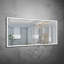Miroir de salle de bain mural à DEL avec fonction antibuée et mémoire avec trois interrupteurs tactiles-86066971