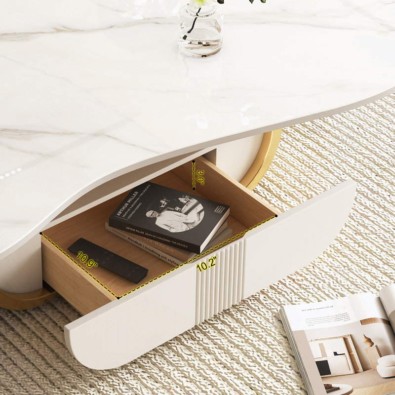 Table basse moderne avec plateau en pierre frittée Modern