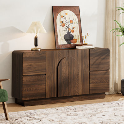 60" Sideboard With Adjustable Shelf & 4 Drawers