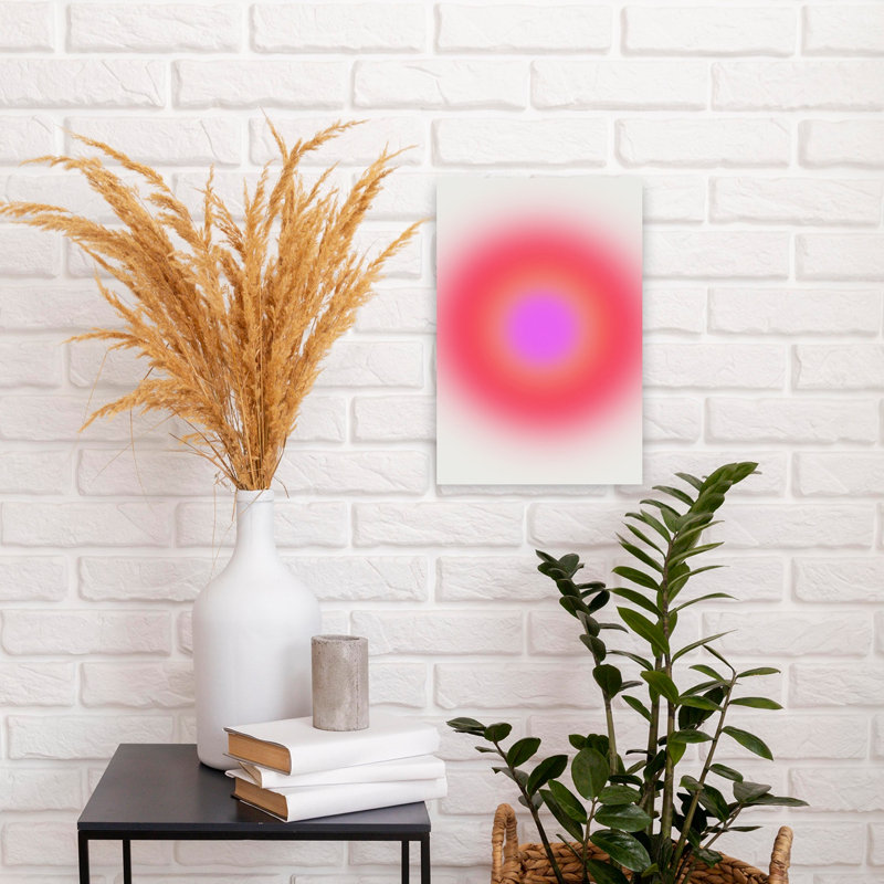 «Radiant Glow Sphere», art mural abstrait coloré et rêveur, H 18 po x l 12 po