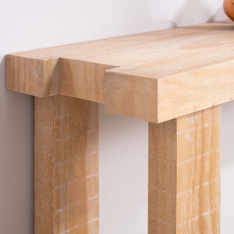 Console rustique en bois naturel - Table d'entrée de 77 po au design campagnard moderne - Canapé long et étroit pour le salon, le couloir ou derrière le canapé - Finition bois clair