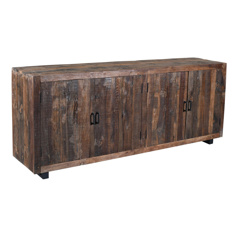 Buffet en bois avec 4 portes, H 33 po x L 79 po x l 18 po
