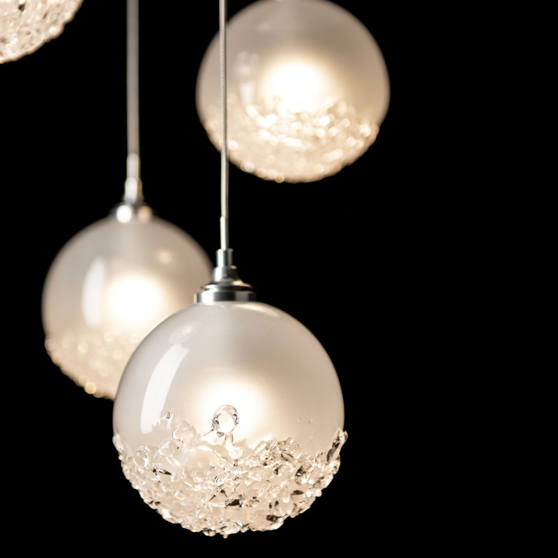 Fritz 5 - Light Cluster Globe Pendant, 80" H x 15.4" W x 15.4" D, Sterling