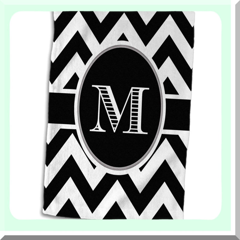 Monogrammed Chevron Elegance Hand Towel - 15x22
