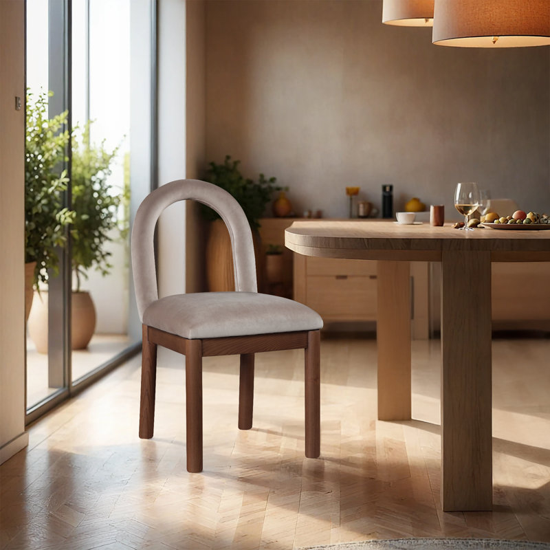 Chaise Macleod, Velours taupe, Brun