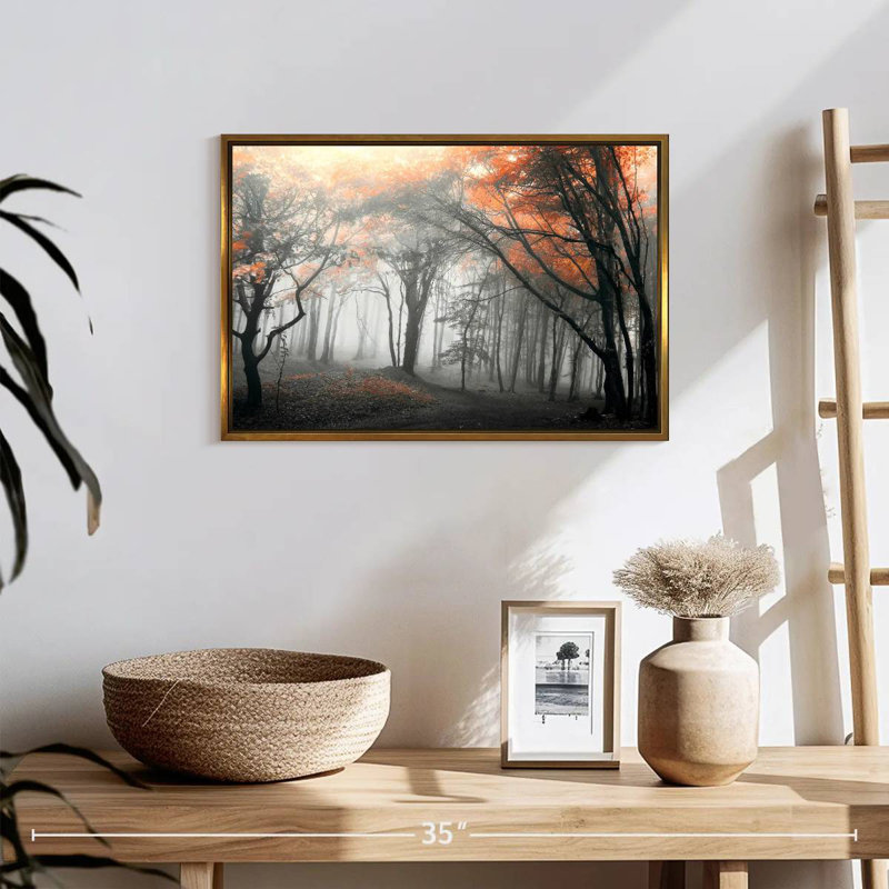 Autumn Grove II, Cadre flottant doré, 19 po x 13 po