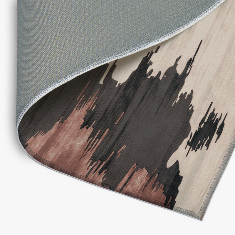 Tapis intérieur et extérieur gris Watercolor, Rectangulaire 2 pi x 3 pi