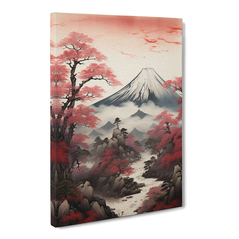 Japanese Mountains Symbolism - No Frame Print, 50cm H x 35cm W x 3cm D