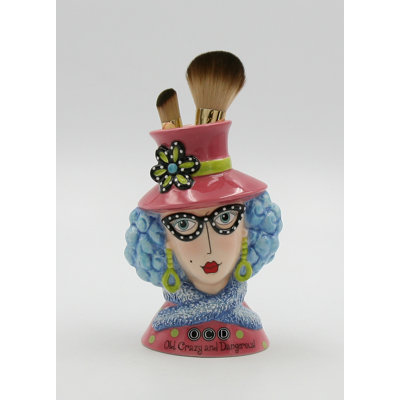 Ceramic Lady Makeup Brush Holder