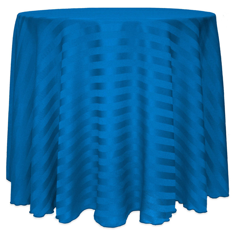 Ultimate Textile Satin Stripe Rectangular Tablecloth, Cobalt, 1, 120" x 120"