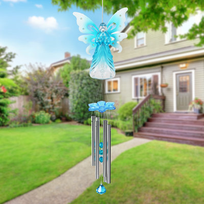 Exhart Large Solar Angel Wind Chime, 6.5 by 42 Inches